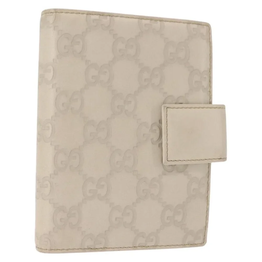 GUCCI GG Canvas Guccissima Day Planner Cover Leather White